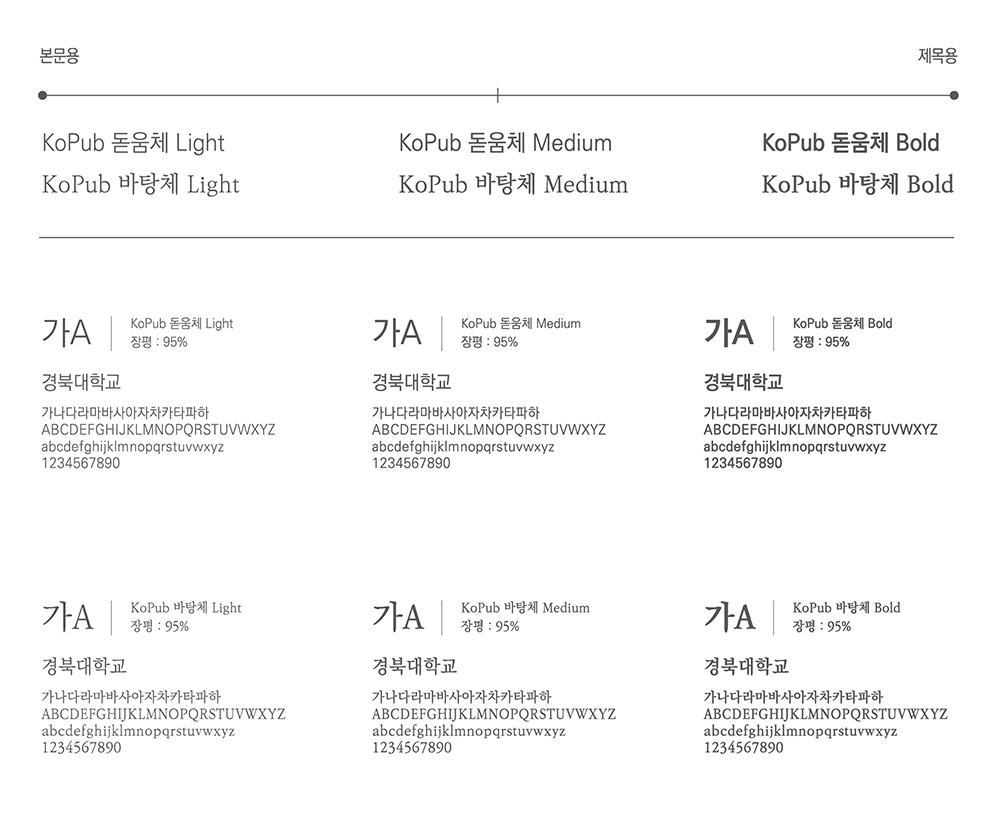 경북대학교 지정서체